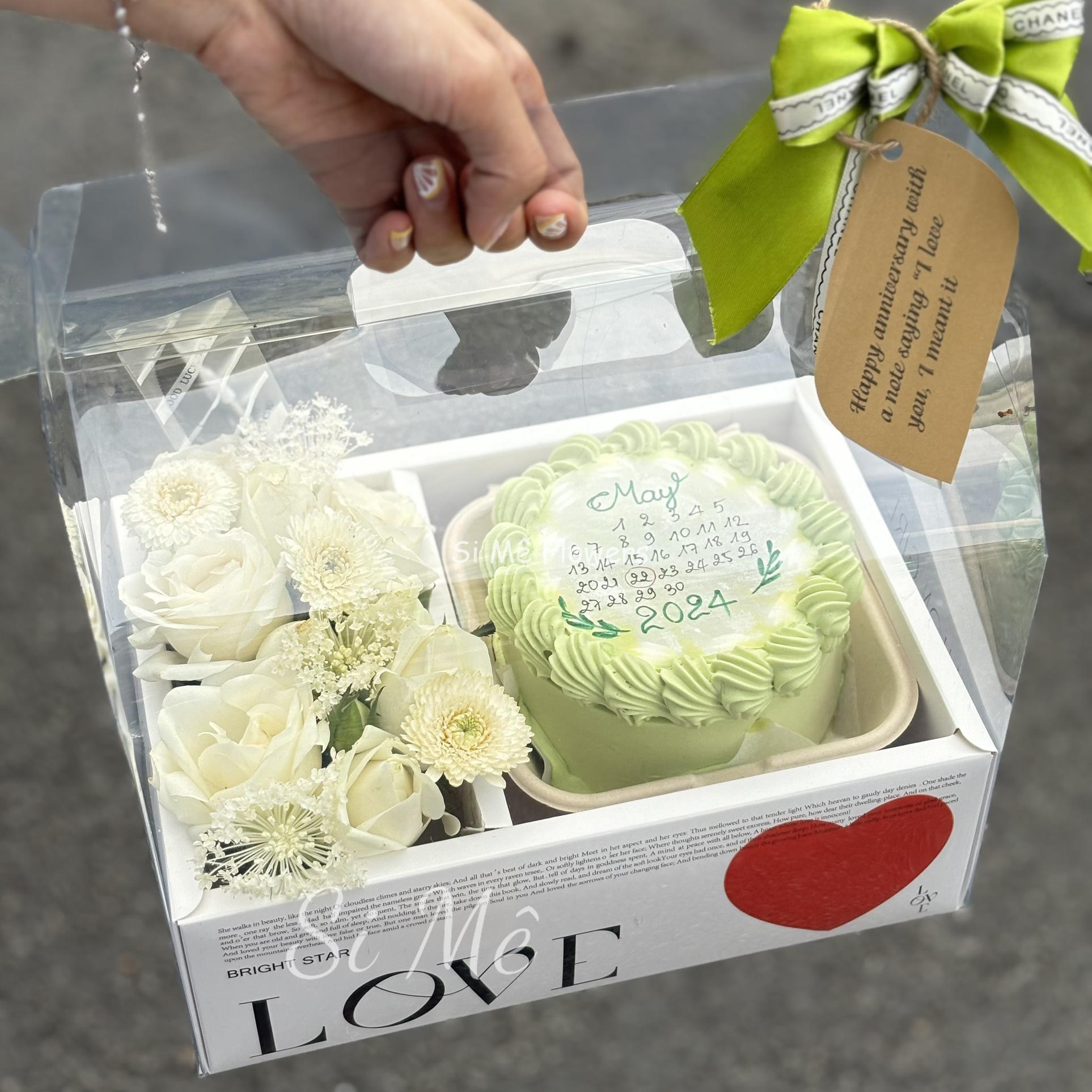 Box Hoa Bánh Đốt Tone Xanh Lá