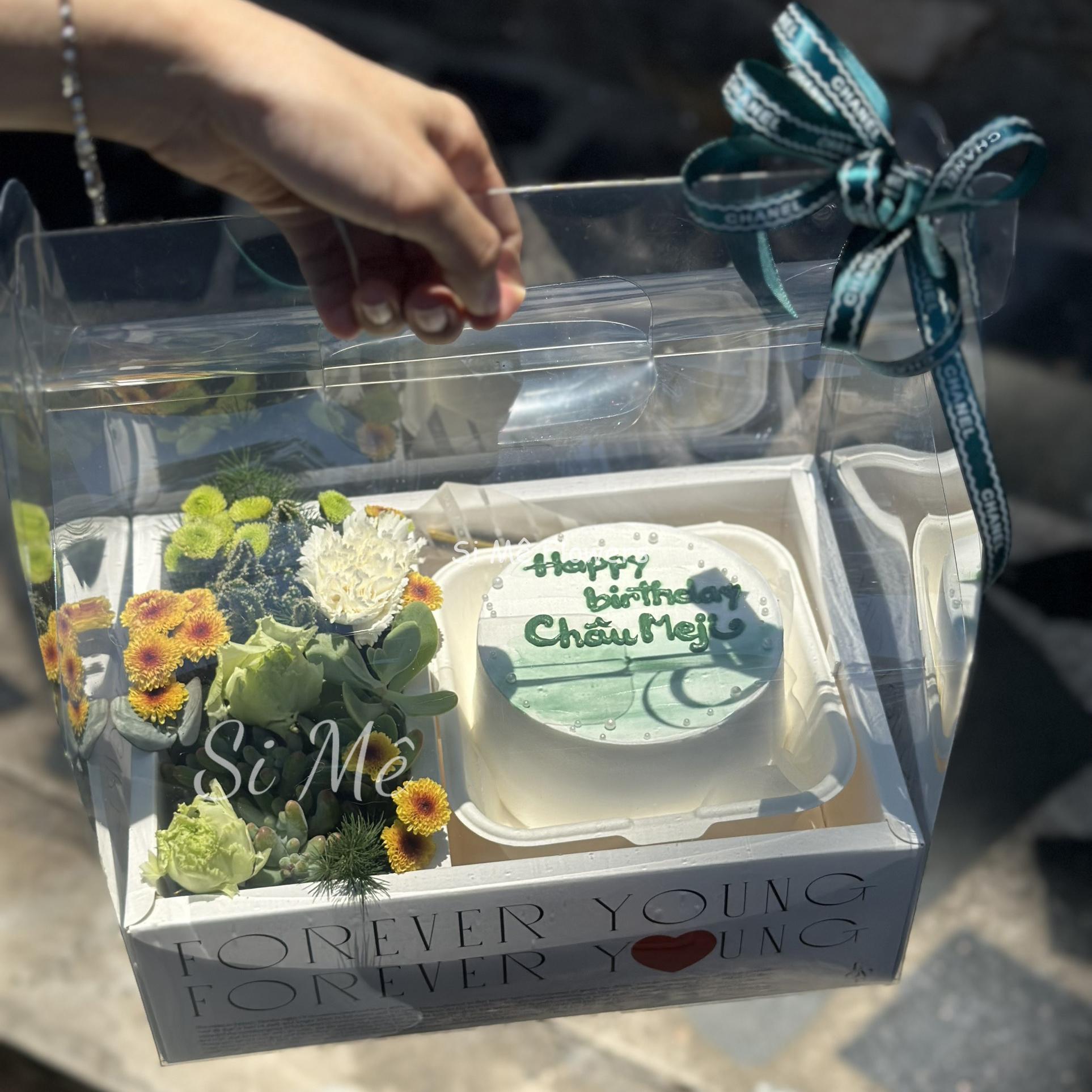 Box Hoa Xương Rồng Bánh Kem Trơn