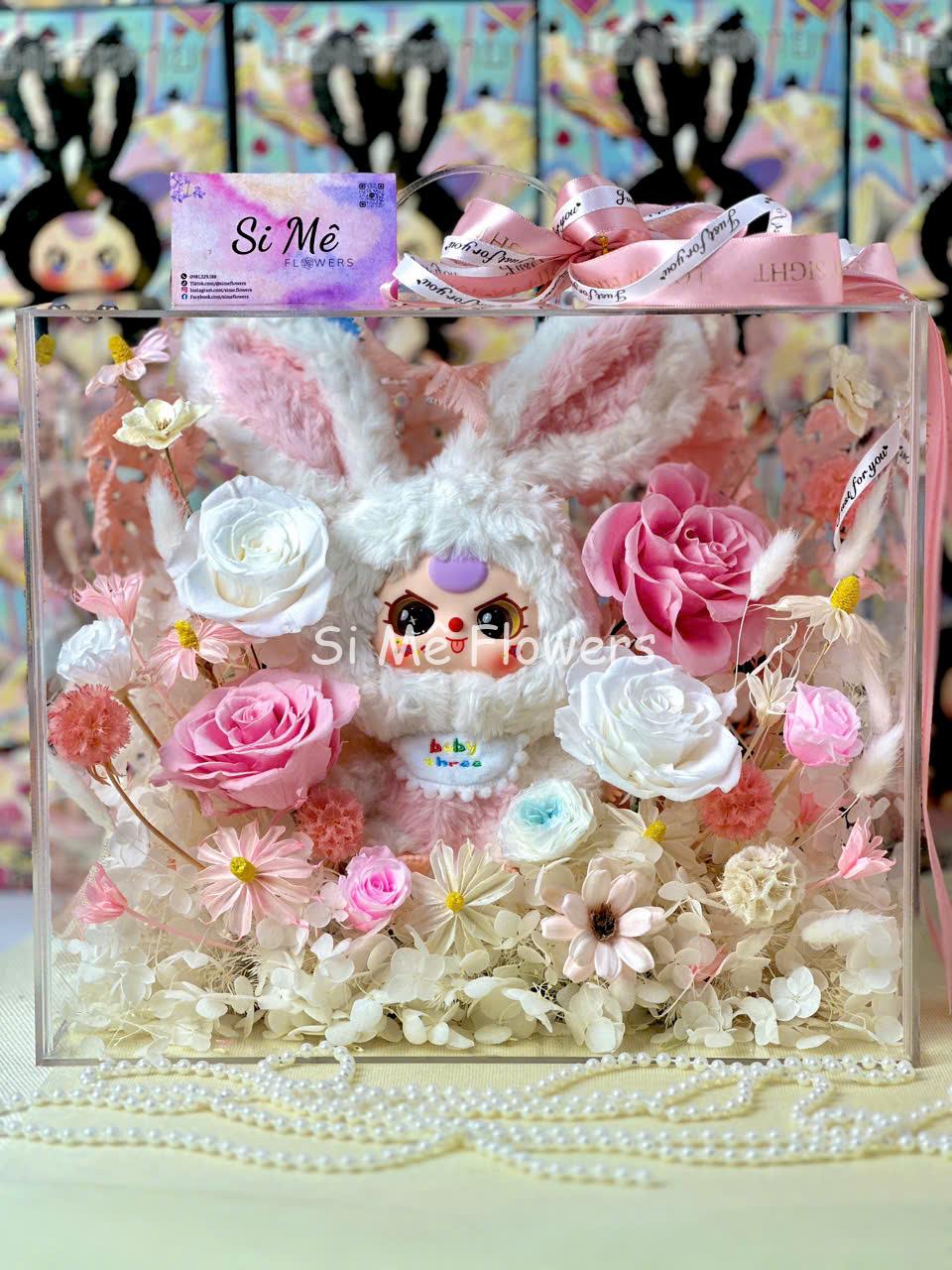 Box Hoa Khô Cao Cấp Mix Baby Three Chính Hãng Tone Hồng