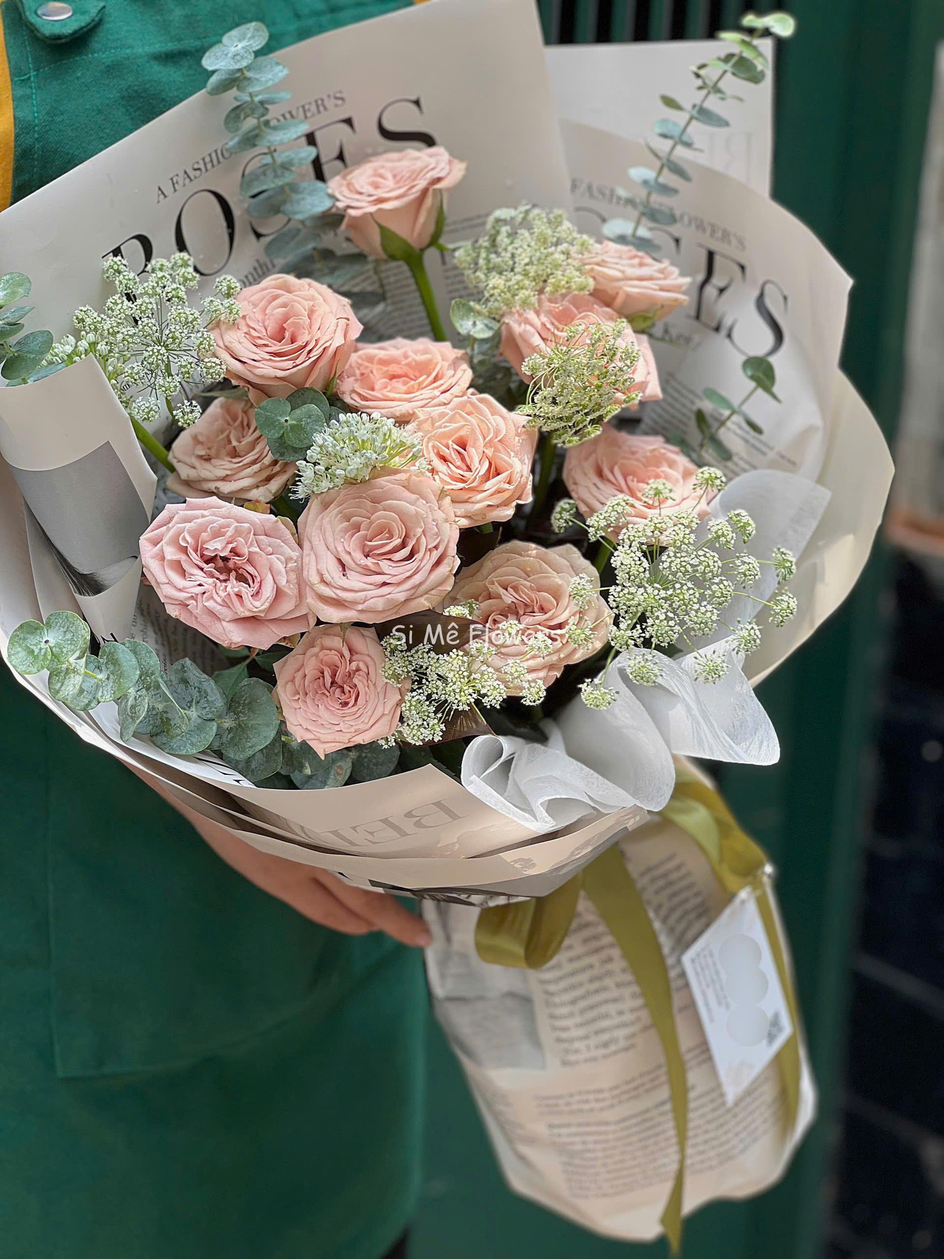 Bó Hoa Capuchino Mix Cà Rốt Lá Bạc – Thanh Lịch & Mộng Mơ