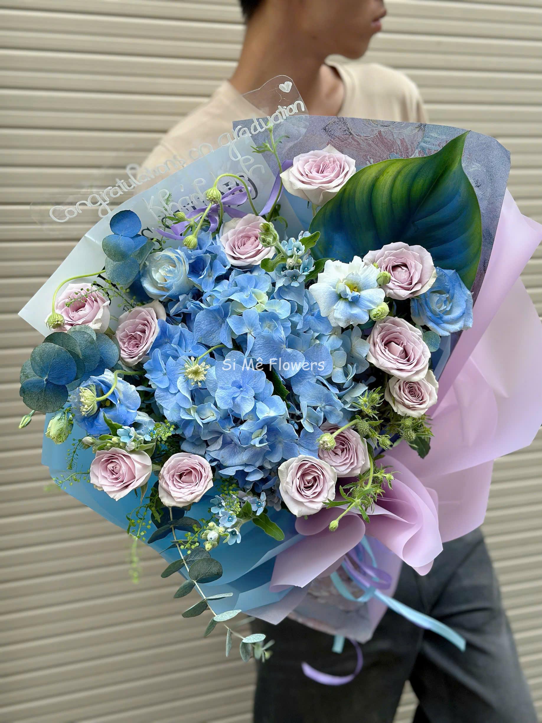 Bó Hoa Tú Cầu Xanh Mix Hồng Mata – Sang Trọng & Tươi Mát