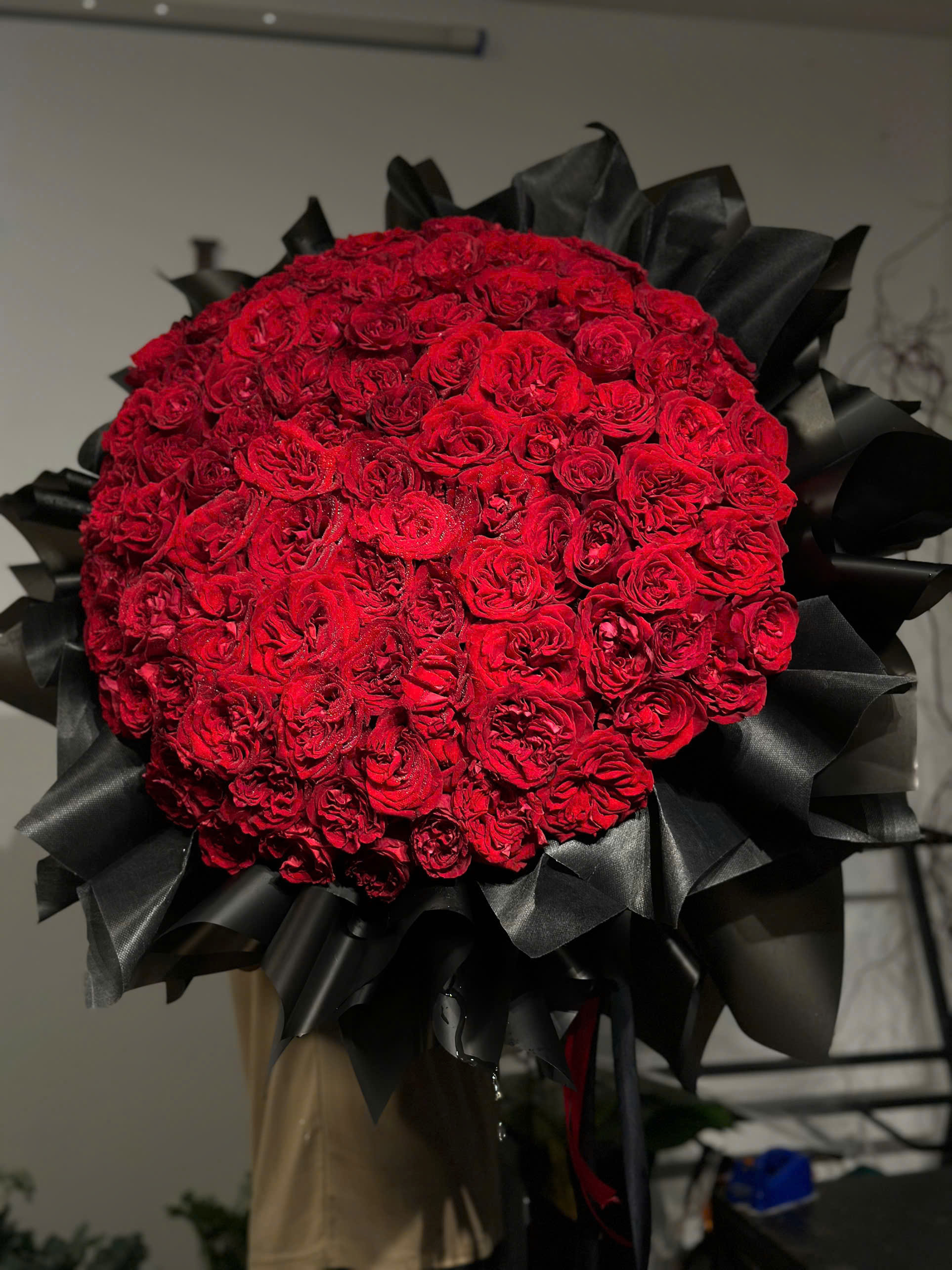 100 Hồng Đỏ Ohara Khổng Lồ – Đỉnh Cao Của Đam Mê & Sang Trọng