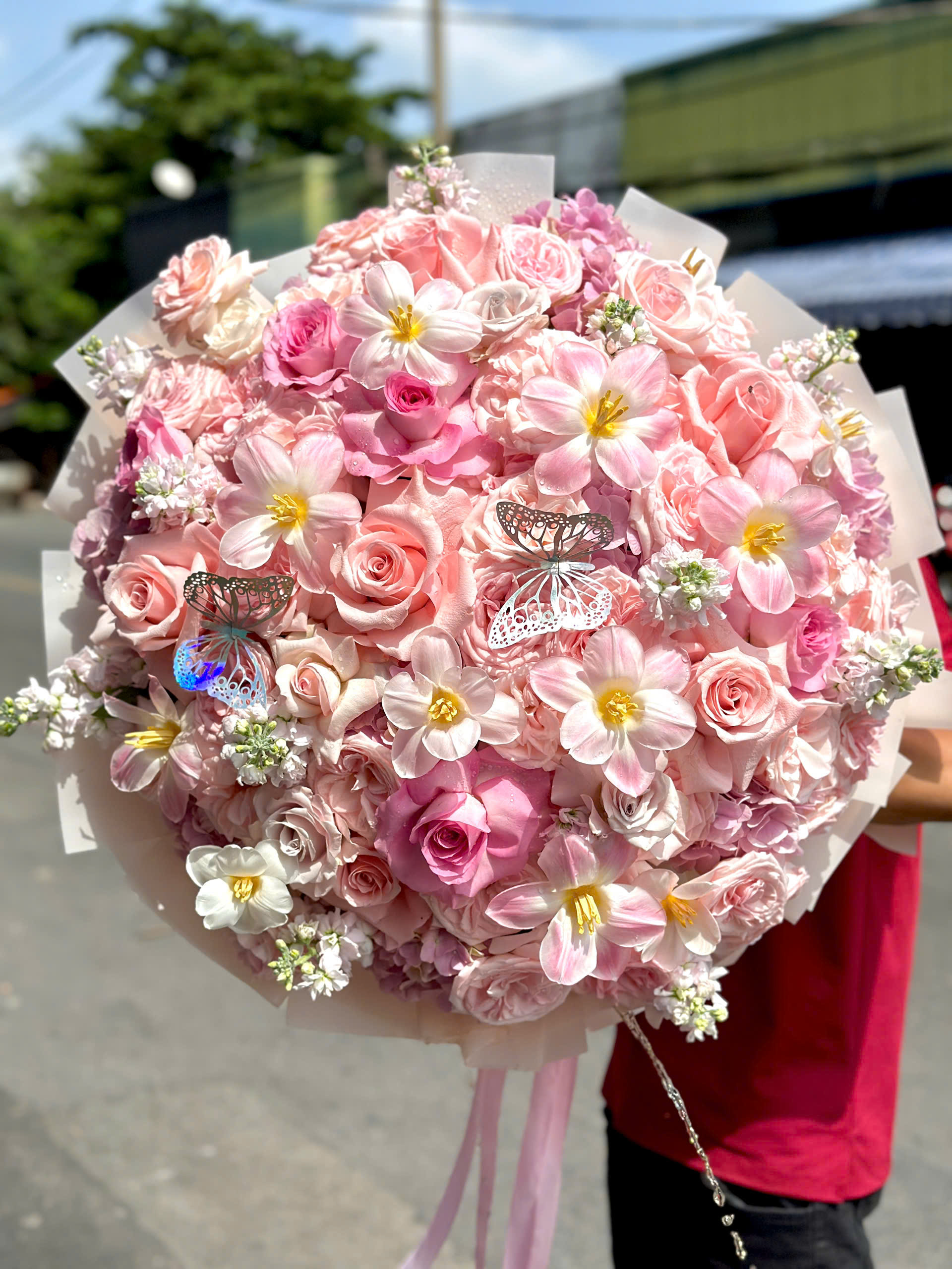 Bó Hoa Big Size Pastel – Tulip, Hồng Ohara, Phi Yến & Tú Cầu