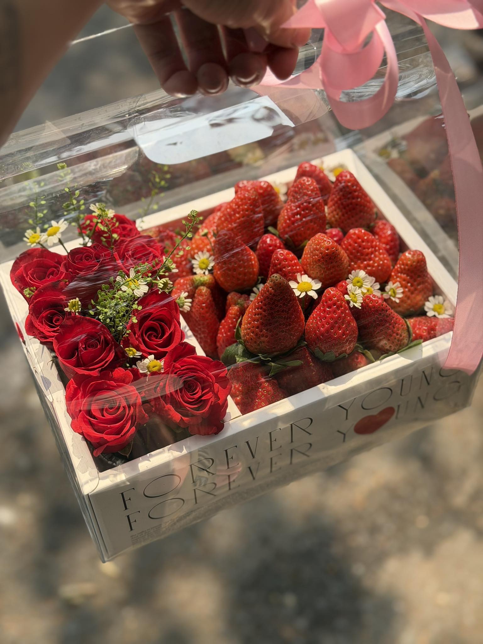 box hoa mix dâu tây 1kg